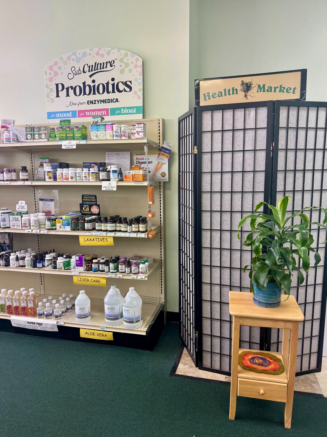 The digestion aisle with enzyme and probiotic formulas